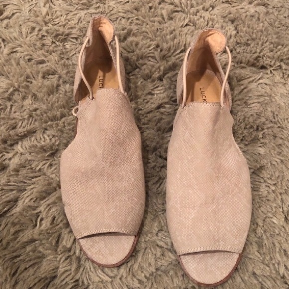 Lucky Brand Shoes - Lucky Brand Suede Open Toed Shoes